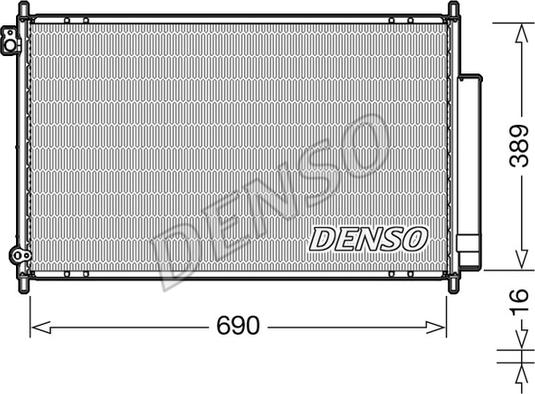 Denso DCN40016 - Конденсатор, кондиціонер autocars.com.ua