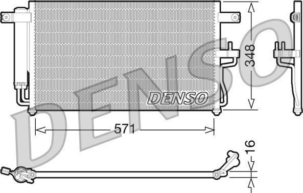 Denso DCN41001 - Конденсатор, кондиціонер autocars.com.ua