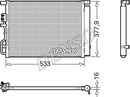 Denso DCN41018 - Конденсатор, кондиціонер autocars.com.ua