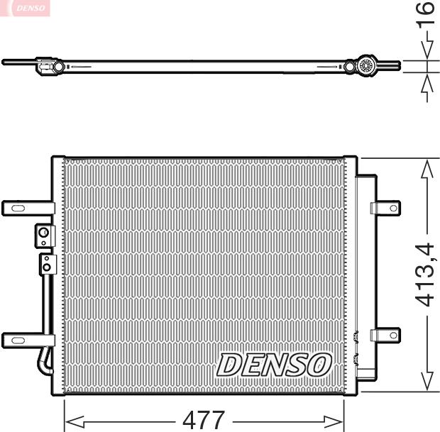 Denso DCN41029 - Конденсатор, кондиціонер autocars.com.ua