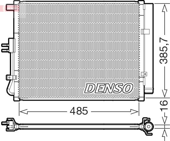 Denso DCN43007 - Конденсатор, кондиціонер autocars.com.ua