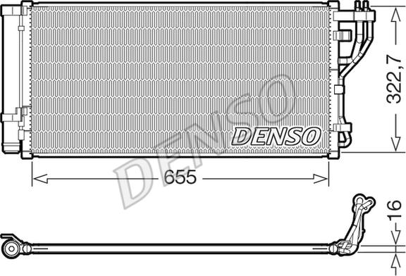 Denso DCN43011 - Конденсатор, кондиціонер autocars.com.ua