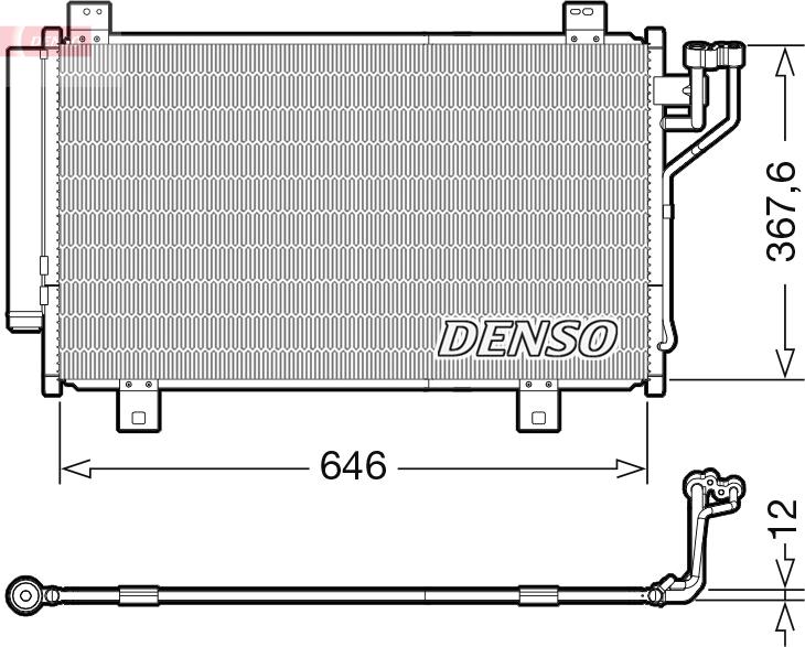Denso DCN44012 - Конденсатор, кондиціонер autocars.com.ua