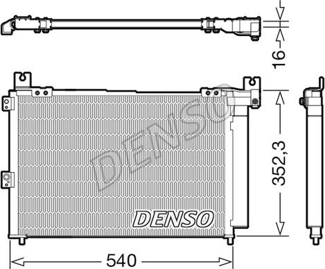 Denso DCN44014 - Конденсатор, кондиціонер autocars.com.ua