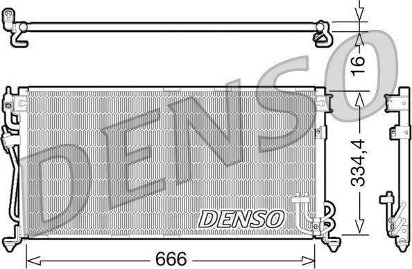 Denso DCN45002 - Конденсатор, кондиціонер autocars.com.ua