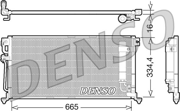 Denso DCN45003 - Конденсатор, кондиціонер autocars.com.ua