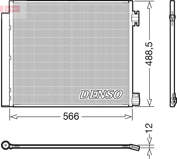 Denso DCN46026 - Конденсатор, кондиціонер autocars.com.ua