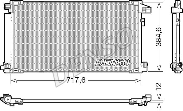 Denso DCN50061 - Конденсатор, кондиціонер autocars.com.ua