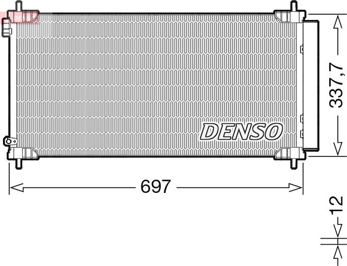 Denso DCN50120 - Конденсатор, кондиціонер autocars.com.ua
