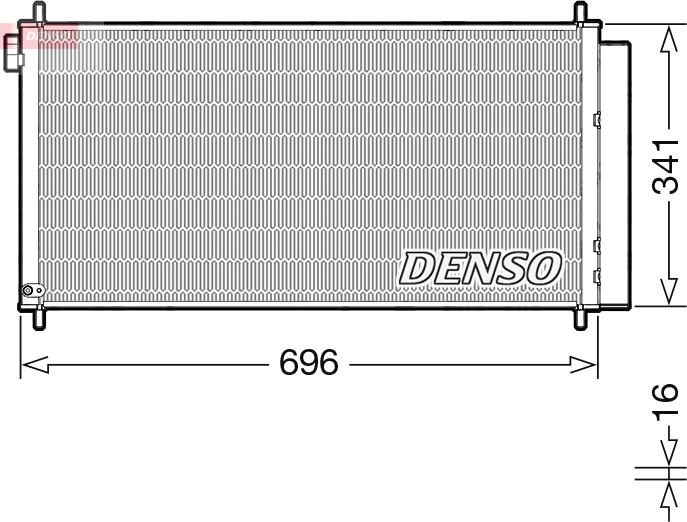 Denso DCN50121 - Конденсатор, кондиціонер autocars.com.ua