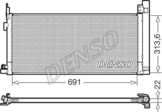 Denso DCN50124 - Конденсатор, кондиціонер autocars.com.ua