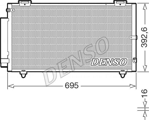 Denso DCN50130 - Конденсатор, кондиціонер autocars.com.ua