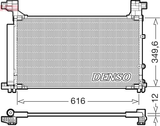 Denso DCN50132 - Конденсатор, кондиціонер autocars.com.ua