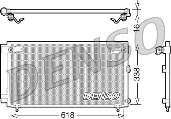 Denso DCN51006 - Конденсатор, кондиціонер autocars.com.ua