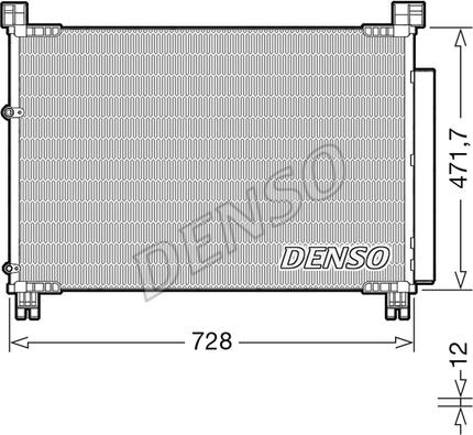 Denso DCN51015 - Конденсатор, кондиціонер autocars.com.ua