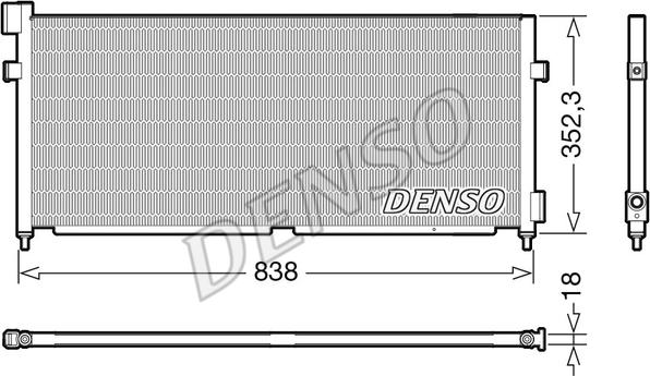Denso DCN99052 - Конденсатор, кондиціонер autocars.com.ua