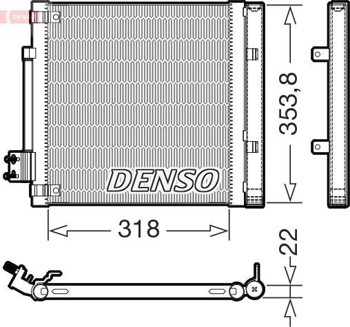 Denso DCN99082 - Конденсатор, кондиціонер autocars.com.ua