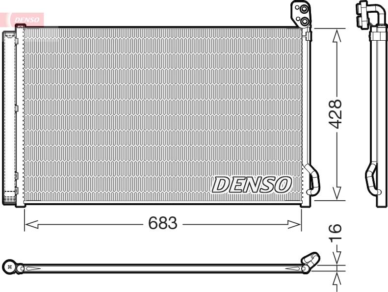 Denso DCN99083 - Конденсатор, кондиціонер autocars.com.ua