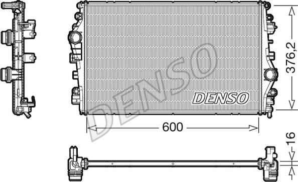 Denso DRM01009 - Радіатор, охолодження двигуна autocars.com.ua