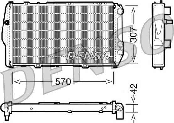 Denso DRM02001 - Радіатор, охолодження двигуна autocars.com.ua