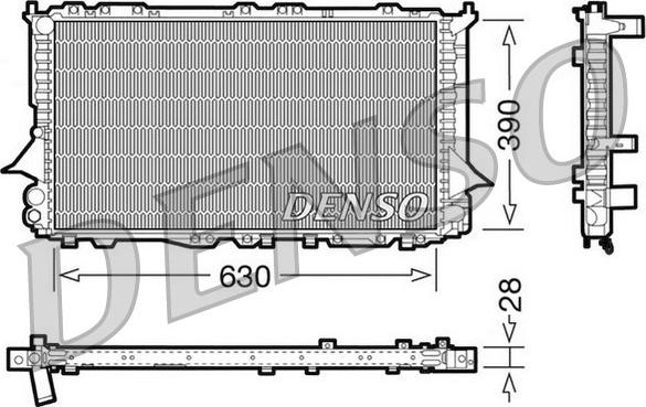 Denso DRM02005 - Радіатор, охолодження двигуна autocars.com.ua