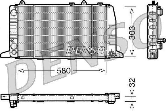 Denso DRM02011 - Радіатор, охолодження двигуна autocars.com.ua