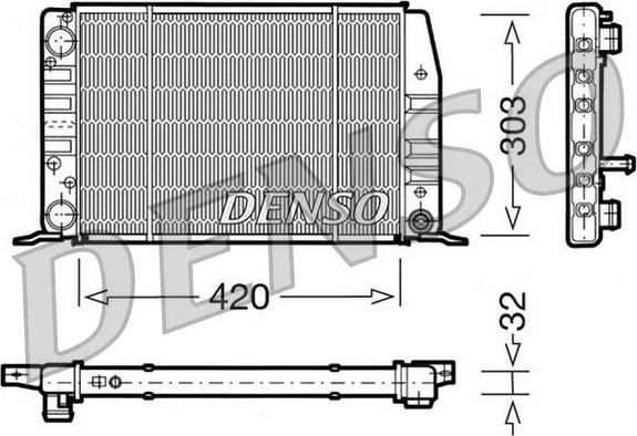 Denso DRM02012 - Радиатор, охлаждение двигателя autodnr.net