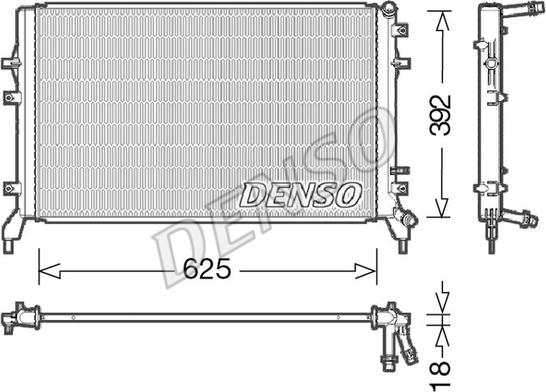 Denso DRM02016 - Радіатор, охолодження двигуна autocars.com.ua