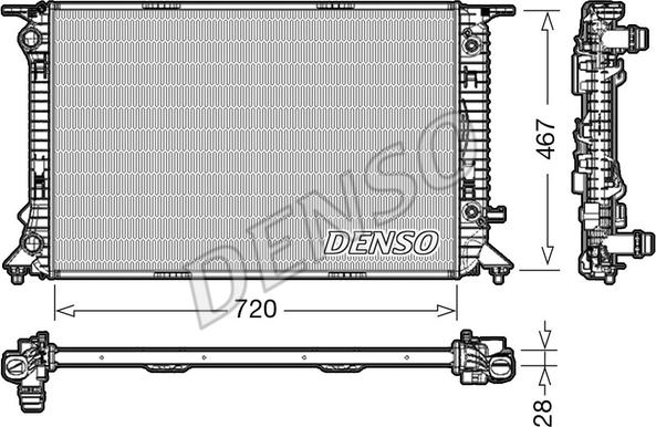 Denso DRM02021 - Радіатор, охолодження двигуна autocars.com.ua