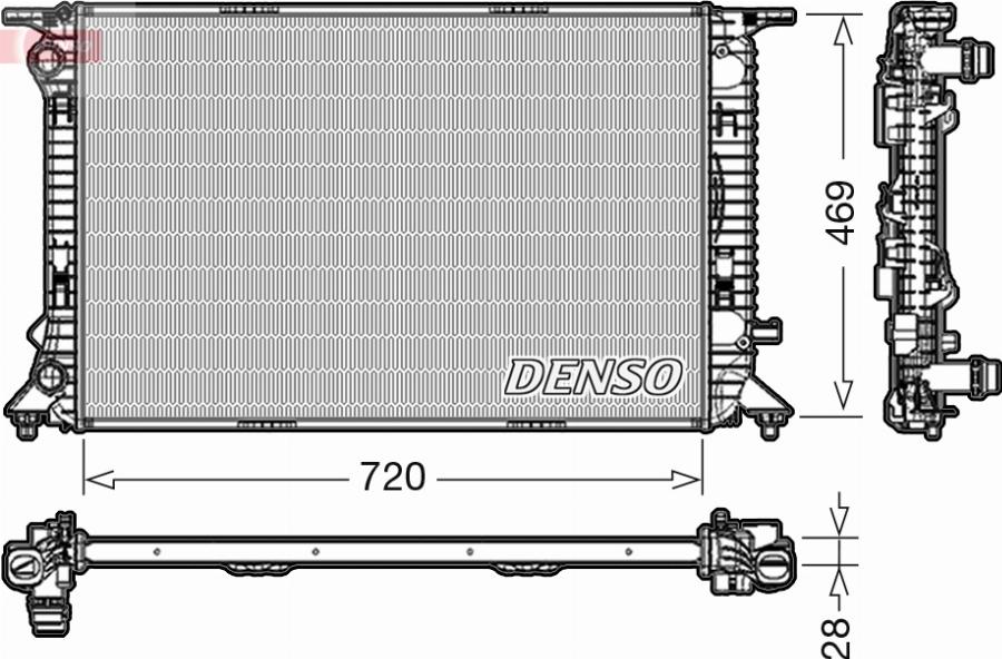 Denso DRM02022 - Радіатор, охолодження двигуна autocars.com.ua