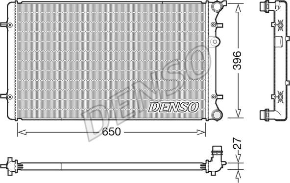 Denso DRM02025 - Радиатор, охлаждение двигателя autodnr.net
