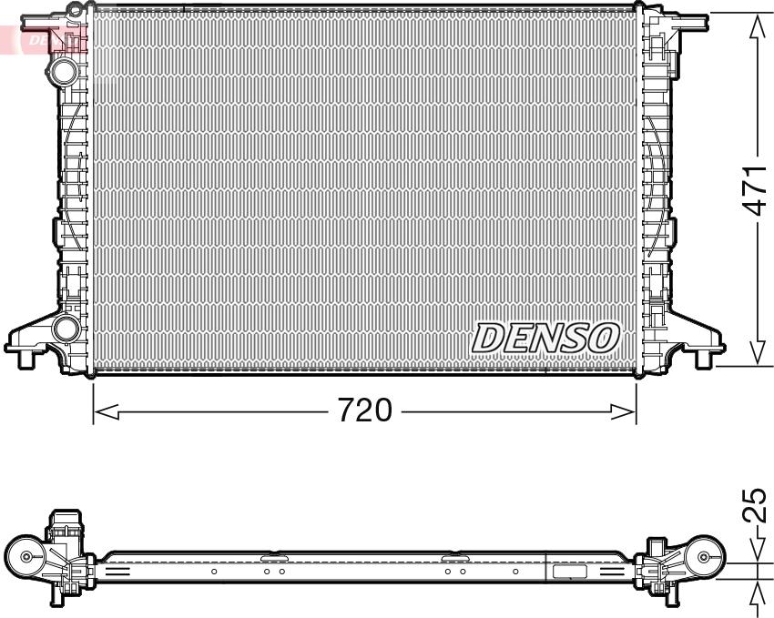 Denso DRM02043 - Радіатор, охолодження двигуна autocars.com.ua