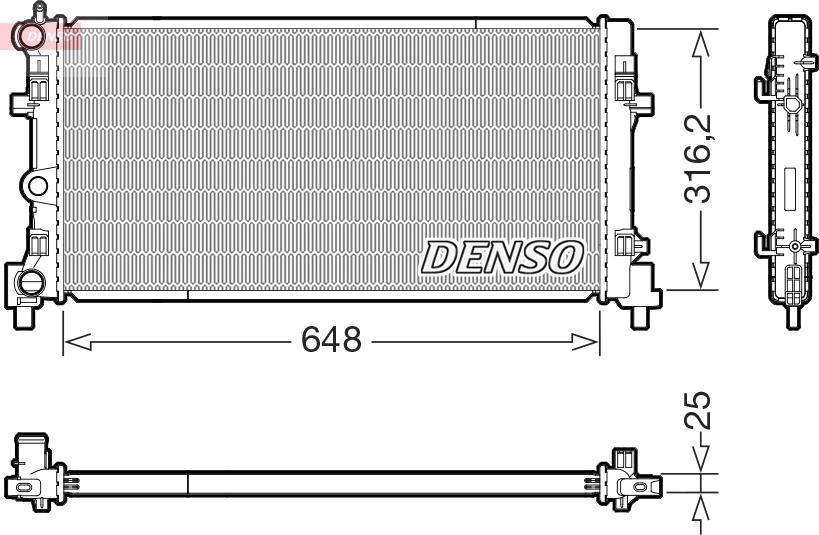 Denso DRM02045 - Радіатор, охолодження двигуна autocars.com.ua