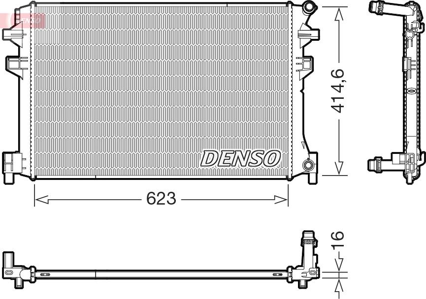 Denso DRM02048 - Радіатор, охолодження двигуна autocars.com.ua