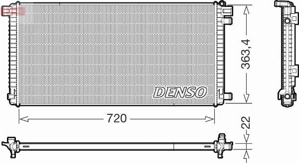 Denso DRM02051 - Радіатор, охолодження двигуна autocars.com.ua