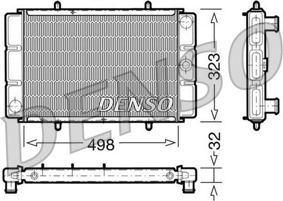 Denso DRM03002 - Радіатор, охолодження двигуна autocars.com.ua