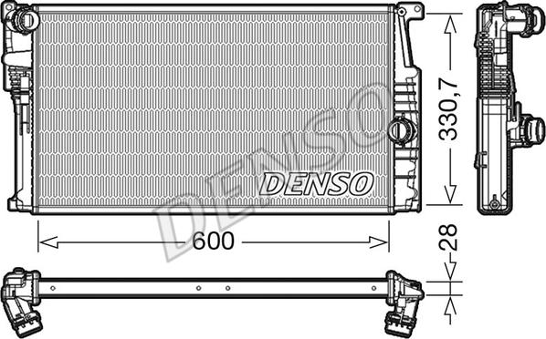 Denso DRM05015 - Радиатор, охлаждение двигателя avtokuzovplus.com.ua