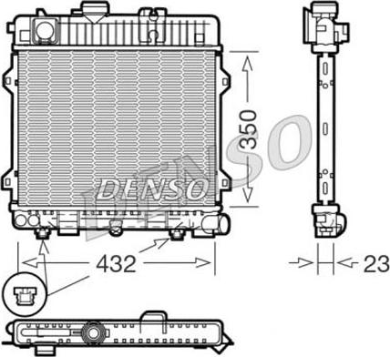 Denso DRM05027 - Радіатор, охолодження двигуна autocars.com.ua