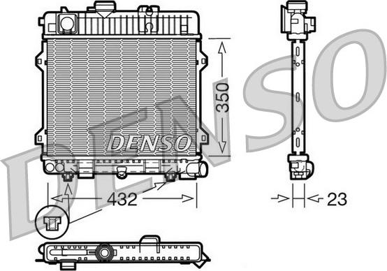 Denso DRM05028 - Радиатор, охлаждение двигателя autodnr.net
