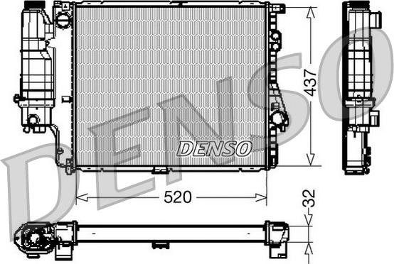 Denso DRM05043 - Радіатор, охолодження двигуна autocars.com.ua