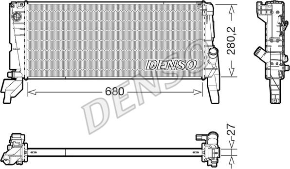 Denso DRM05074 - Радіатор, охолодження двигуна autocars.com.ua