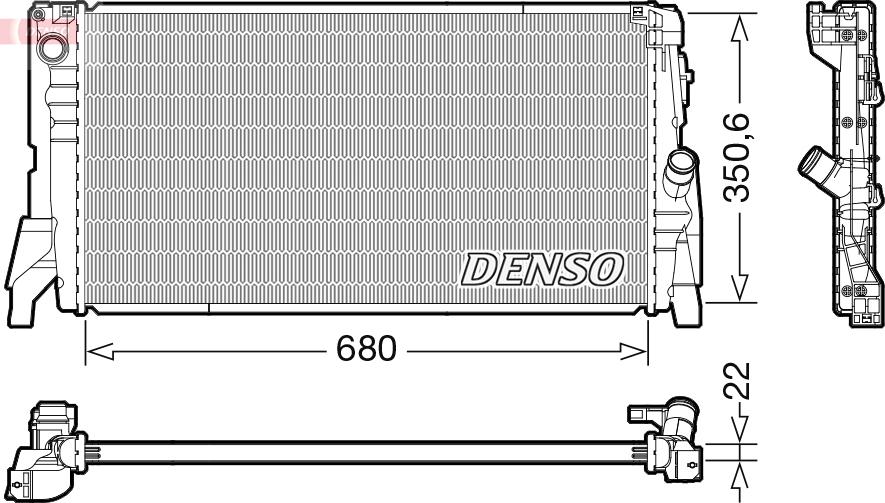 Denso DRM05118 - Радіатор, охолодження двигуна autocars.com.ua