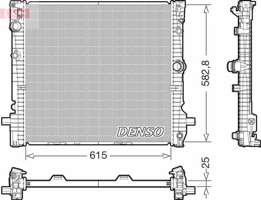 Denso DRM05124 - Радіатор, охолодження двигуна autocars.com.ua