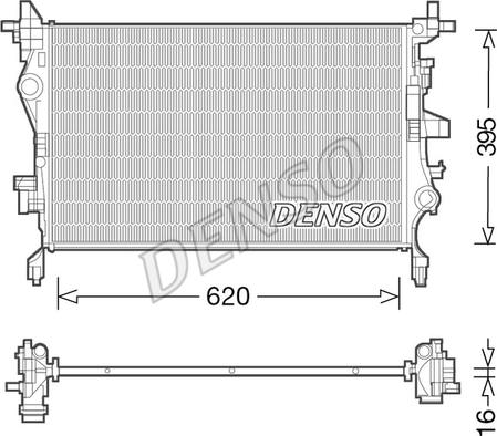 Denso DRM06036 - Радіатор, охолодження двигуна autocars.com.ua