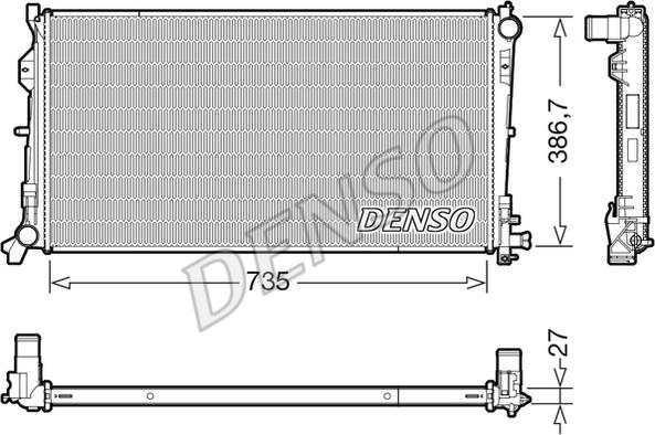 Denso DRM06040 - Радіатор, охолодження двигуна autocars.com.ua
