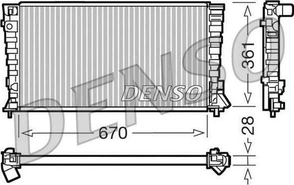 Denso DRM07020 - Радиатор, охлаждение двигателя avtokuzovplus.com.ua