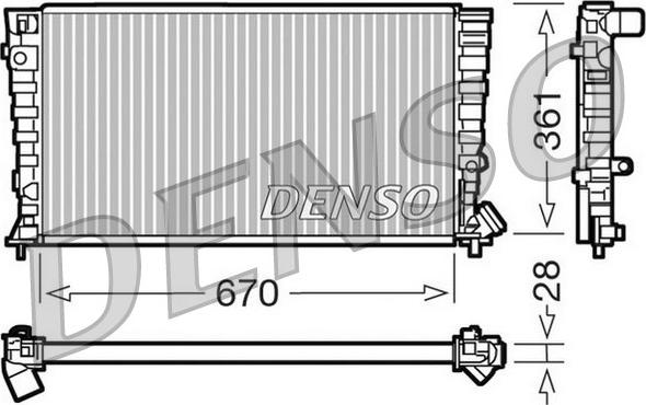 Denso DRM07030 - Радиатор, охлаждение двигателя avtokuzovplus.com.ua