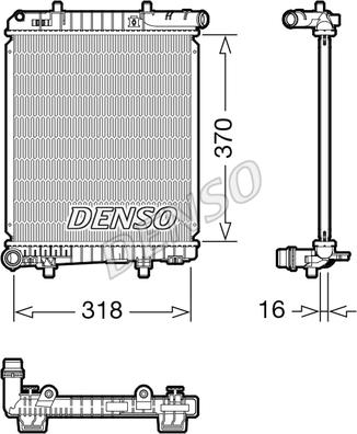 Denso DRM07062 - Радіатор, охолодження двигуна autocars.com.ua