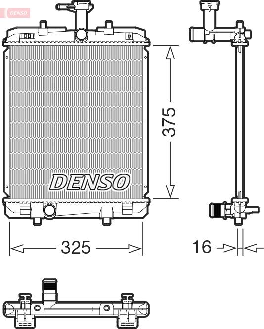 Denso DRM07063 - Радиатор, охлаждение двигателя avtokuzovplus.com.ua