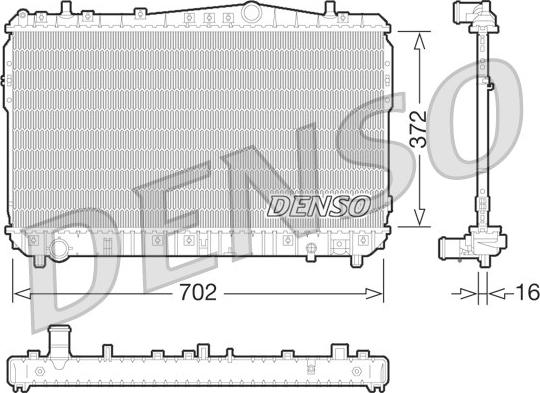 Denso DRM08004 - Радіатор, охолодження двигуна autocars.com.ua